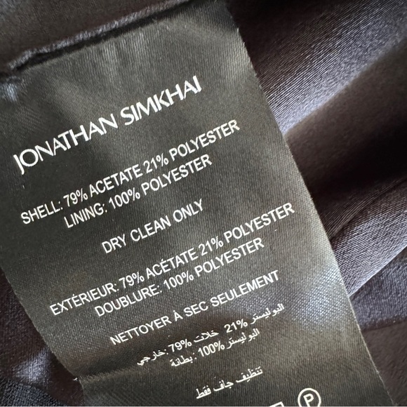 JONATHAN SIMKHAI Draped Fringed Crepe Bustier Black Off-Shoulder Top NEW - Picture 8 of 9